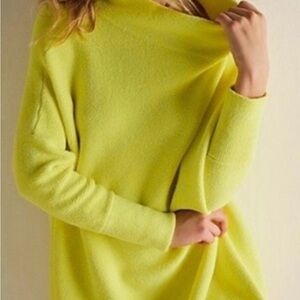 Free People Neon Chartreuse Off-the-Shoulder Sweater